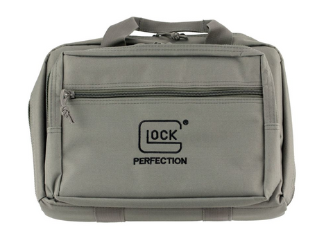 Glock OEM Double Pistol Case, Bag, Gray, 12.5" X 9.5" X 4.5", Padded Compartments