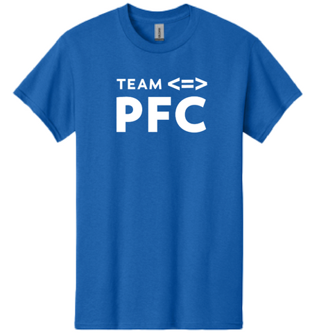 Team PFC T-Shirt HQ Employee Apparel Program Royal Blue