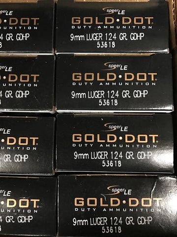 9MM 124GR Speer Gold Dot HP (53618) - PFC Loadout powered by Bone Frog Gun Club